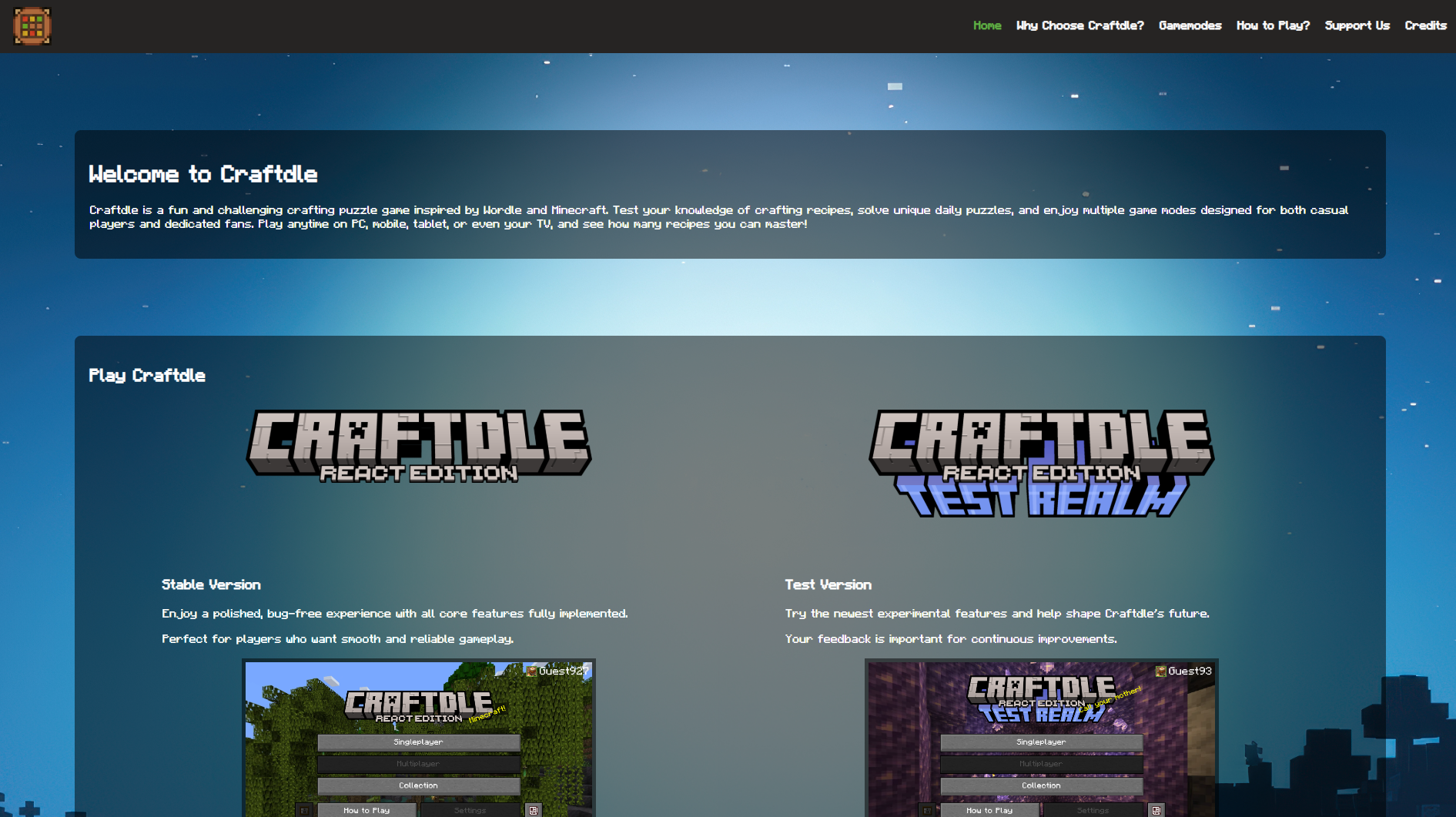 Preview of Craftdle Homepage
